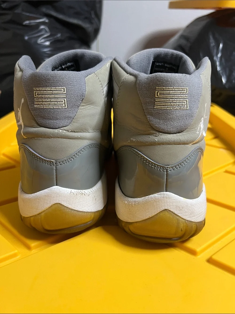 Air jordan retro 11 “cool Grey” size 11 beaters, great for project shoe.